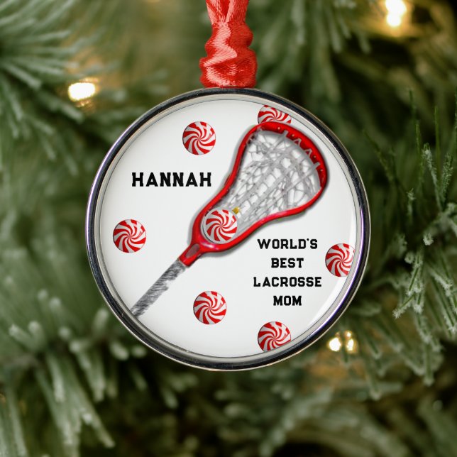 Adorno Metálico Lacrosse Mom Gift (Árbol)