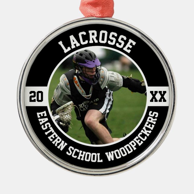 Adorno Metálico Lacrosse Player Team Sports High School Senior (Frente)