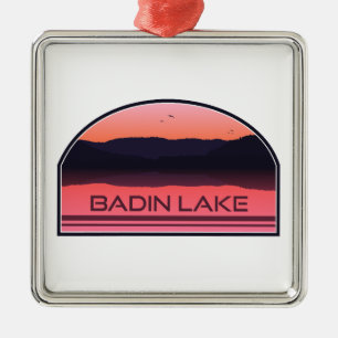Adorno Metálico Lago Badin Carolina del Norte Amanecer Rojo