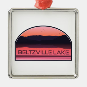 Adorno Metálico Lago Beltzville Pennsylvania Amanecer Rojo