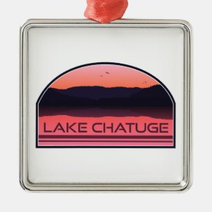 Adorno Metálico Lago Chatuge North Carolina Georgia Amanecer Rojo