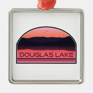 Adorno Metálico Lago Douglas Tennessee Red Sunrise