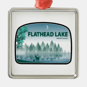 Adorno Metálico Lago Flathead Montana Ciervo