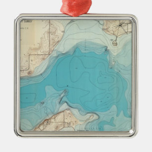 Adorno Metálico Lago hidrográfico Mendota del mapa