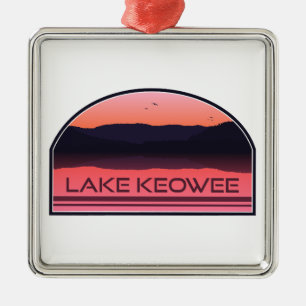 Adorno Metálico Lago Keowee South Carolina Red Sunrise