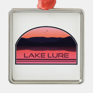 Adorno Metálico Lago Lure North Carolina Amanecer Rojo