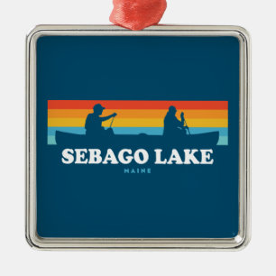 Adorno Metálico Lago Sebago Maine Canoa