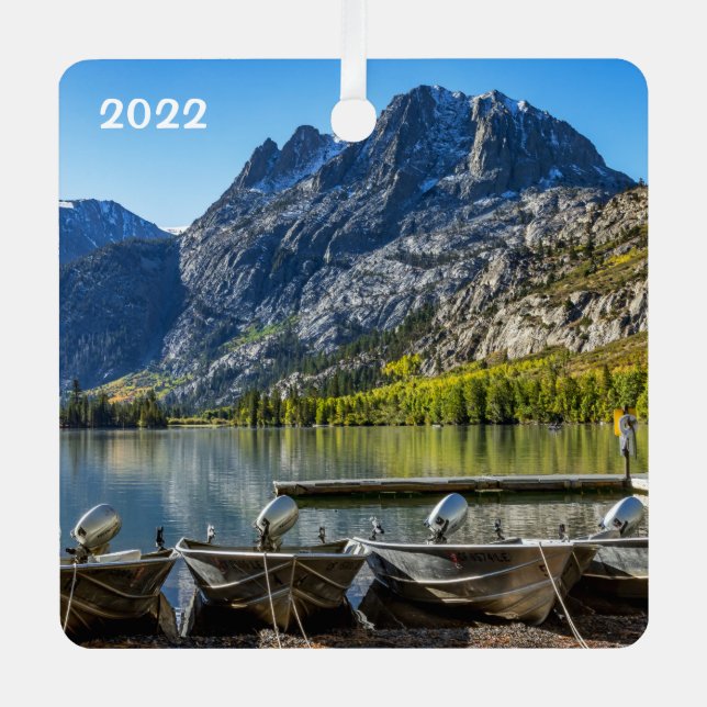 Adorno Metálico Lago Silver, California, Square (Anverso)