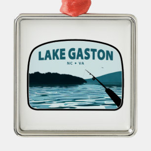 Adorno Metálico Lake Gaston North Carolina Virginia Fishing Rod