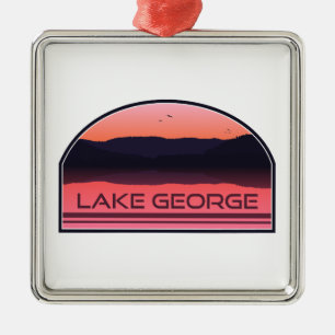 Adorno Metálico Lake George New York Red Sunrise