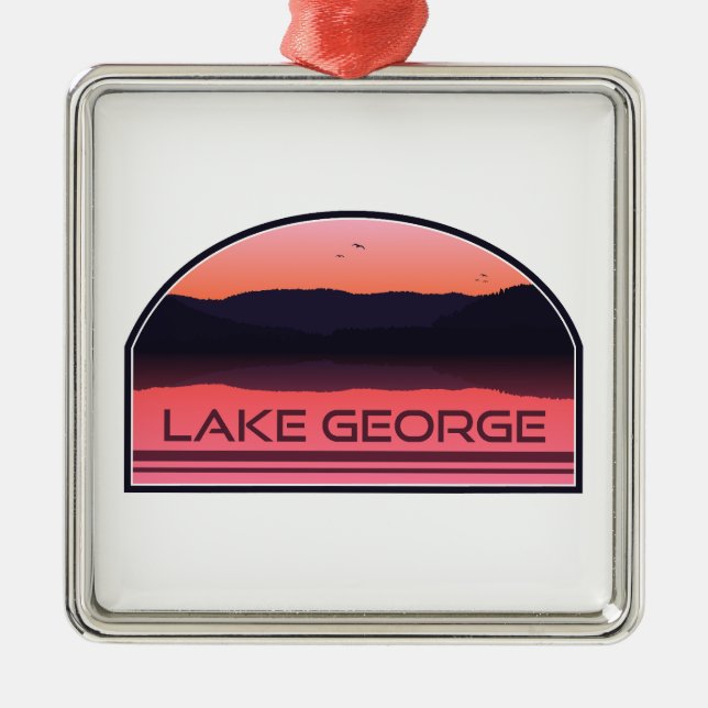 Adorno Metálico Lake George New York Red Sunrise (Frente)