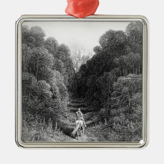 Adorno Metálico Lancelot se acerca al castillo en Astolat (Frente)