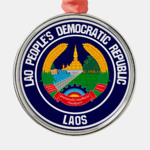 Adorno Metálico Laos Round Emblem