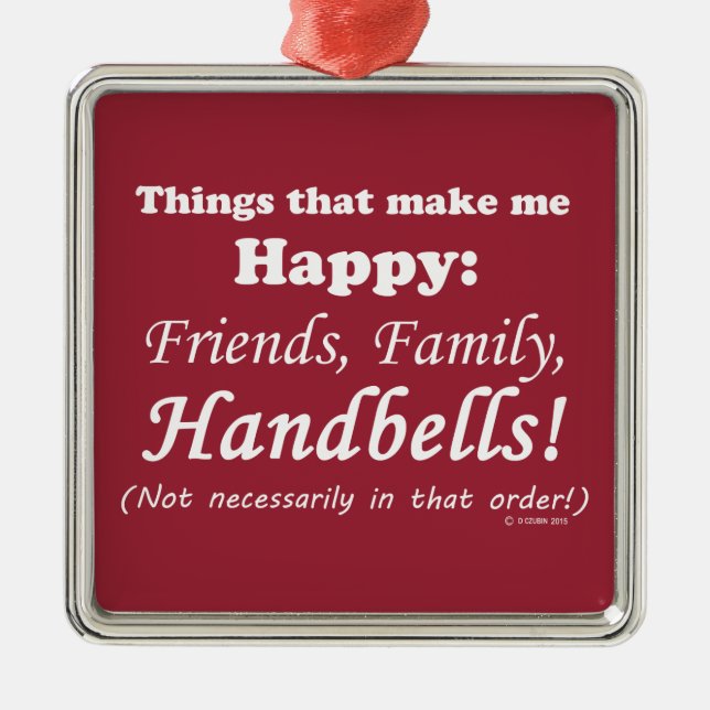Adorno Metálico Las campanas me hacen feliz (Frente)