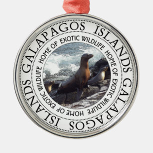 ADORNO METÁLICO LAS ISLAS GALÁPAGOS SELLAN ALREDEDOR
