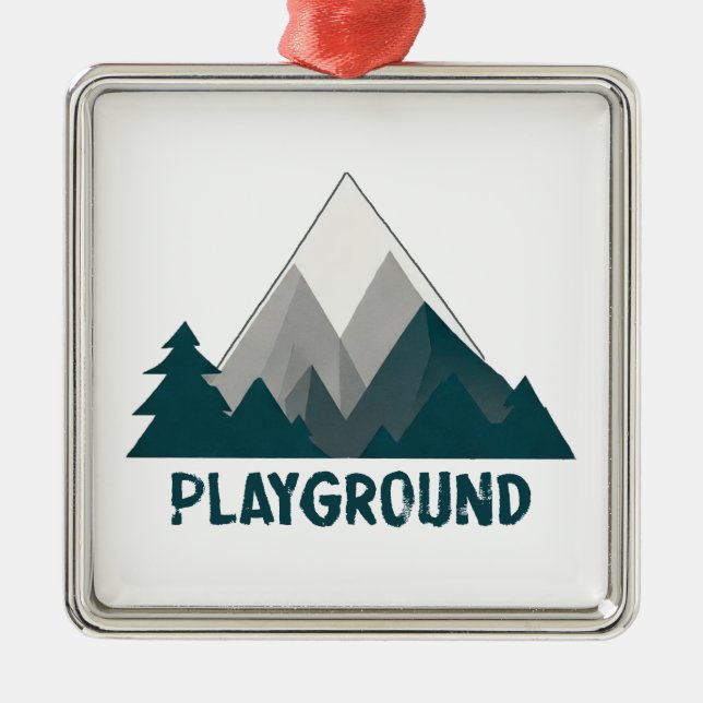 Adorno Metálico Las montañas son mi zona de juegos (Frente)