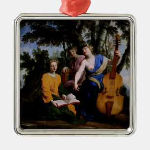 Adorno Metálico Las musas Melpomene, Erato y Polymnia, 1652-55