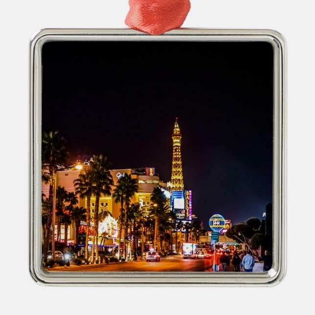 Adorno Metálico Las Vegas Noches Lights Strip Eiffel Tower Casino (Frente)