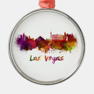 Adorno Metálico Las Vegas skyline in watercolor