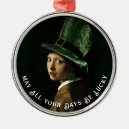 Adorno Metálico Lass irlandés con un Pearl Earring