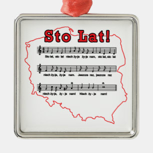 Adorno Metálico ¡Lat de Sto! Mapa del polaco de la canción