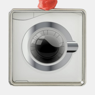 Adorno Metálico Lavadora blanca