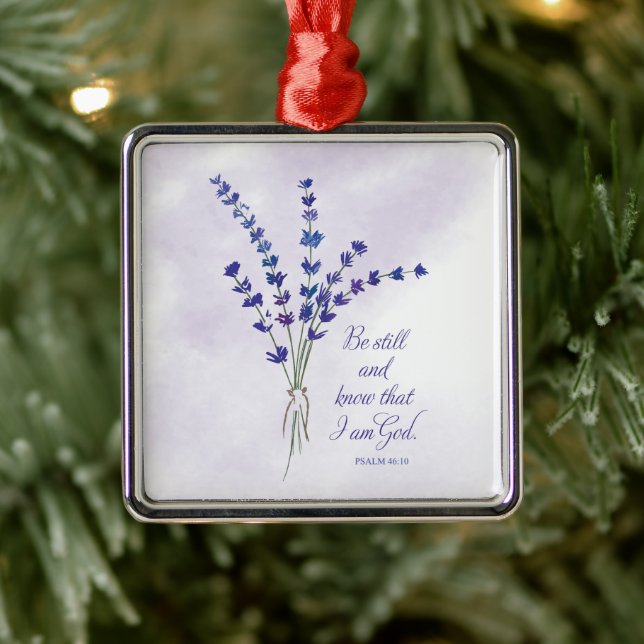 Adorno Metálico Lavanda de aliento cristiano con escrituras (Árbol)