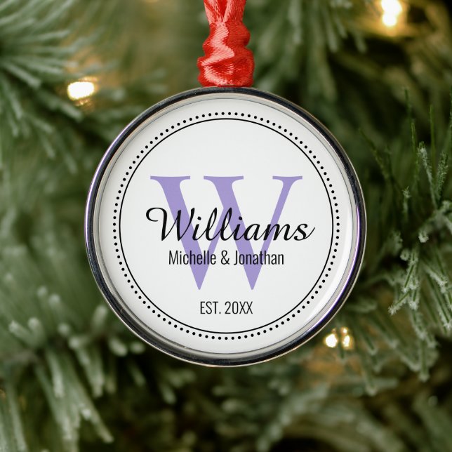 Adorno Metálico Lavanda personalizada recién casada (Árbol)