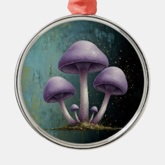 Adorno Metálico Lavender Fungus - Vintage Botanical Art Magnet