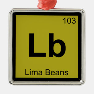 Adorno Metálico Lb - Lima Beans Química Símbolo Periódico De Mesa