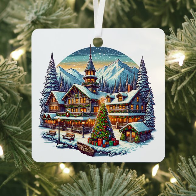 Adorno Metálico Leavenworth, Washington en tiempo de Navidades (in situ)