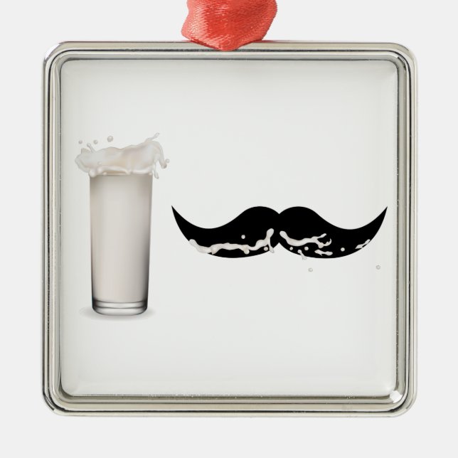 Adorno Metálico Leche Mustache (Frente)