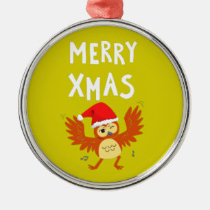 Adorno Metálico Lechuza bailarina de navidad