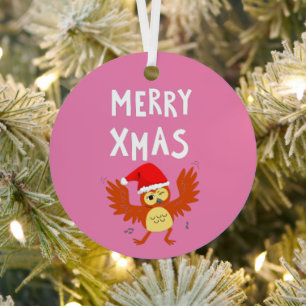 Adorno Metálico Lechuza bailarina de navidad