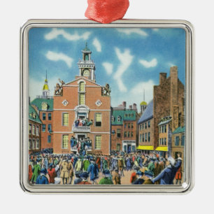 Adorno Metálico Lectura de la Declaración de Independencia