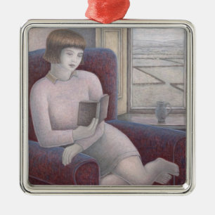 Adorno Metálico Lectura del chica en la butaca 2009