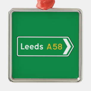 Adorno Metálico Leeds, señal de tráfico BRITÁNICA