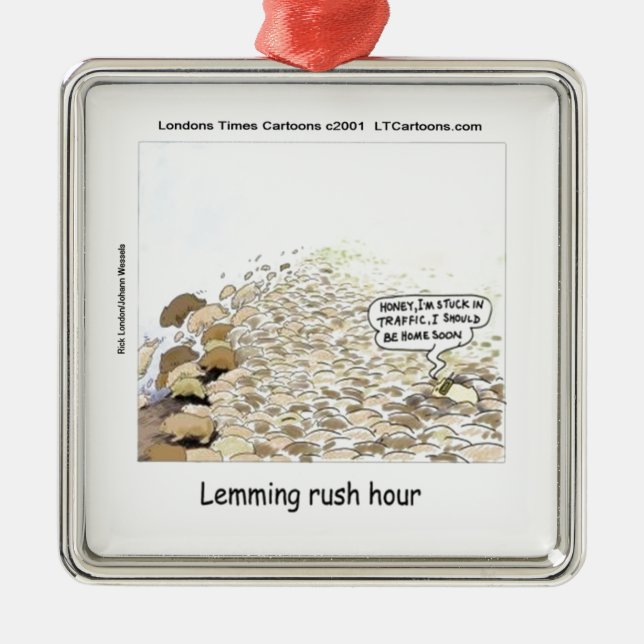Adorno Metálico Lemmings Rush Hour Funny (Frente)