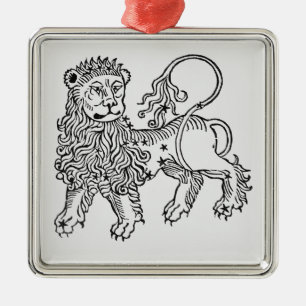 Adorno Metálico Leo (el león) un ilustracion del 'Poeticon