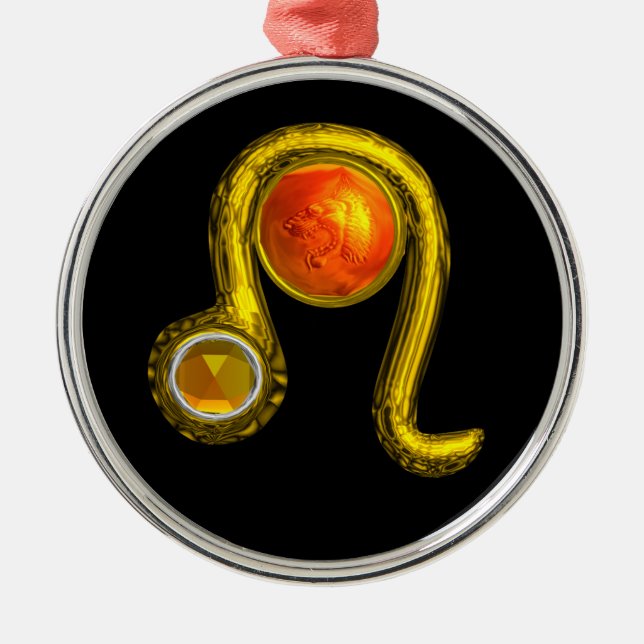 Adorno Metálico LEO ZODIAC BIRTHDAY JEWEL AMARILLO TOPAZ Gold (Frente)