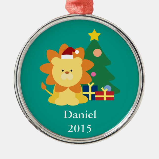 Adorno Metálico León navidad (Frente)