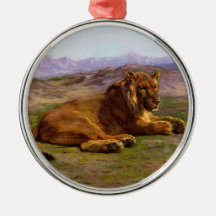 León salvaje en la sabana africana