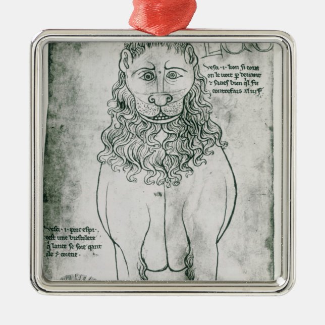 Adorno Metálico León y puerco espín de ms Fr 19093 fol.24v (Frente)