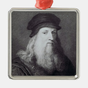 Adorno Metálico Leonardo da Vinci, grabado por el Raphael
