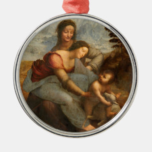 Adorno Metálico Leonardo Vinci - la Virgen y el niño con St Anne