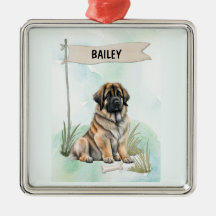 Leonberger Acuarela Perro Personalizado