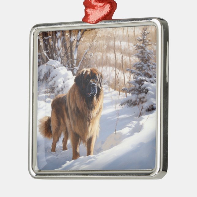 Adorno Metálico Leonberger Let It Snow Navidades (Izquierda)