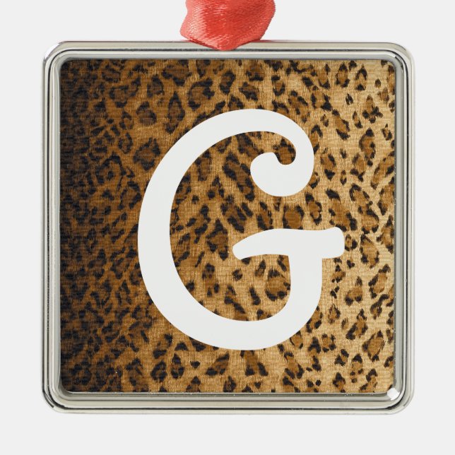 Adorno Metálico Leopard Print G monogram initials (Frente)