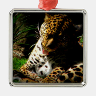 Adorno Metálico Leopardo de baño