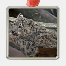 Adorno Metálico Leopardo de la nieve